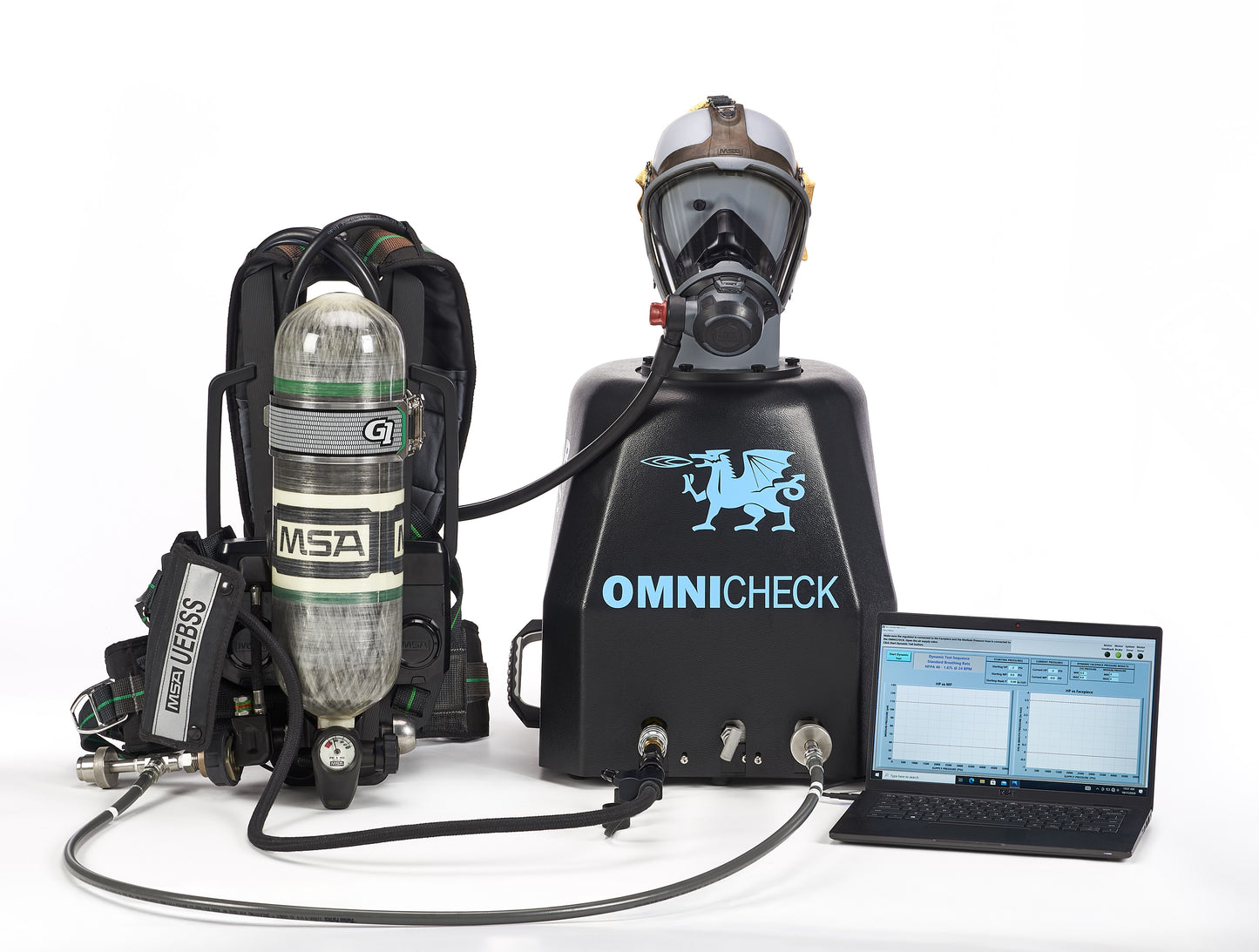 OMNIcheck with G1 SCBA and laptop